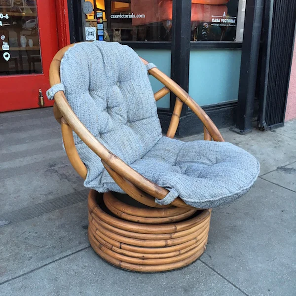 SOLD Daily Relaxation Rattan Rocker Chair With Swivel Base